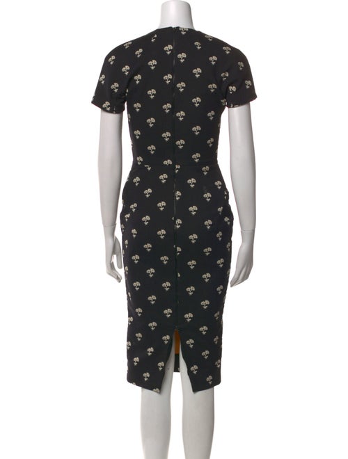 Victoria Beckham Floral Print Midi Length Dress