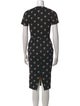 Victoria Beckham Floral Print Midi Length Dress