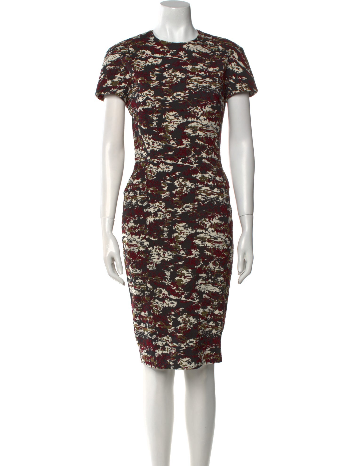 Victoria Beckham Floral Print Midi Length Dress