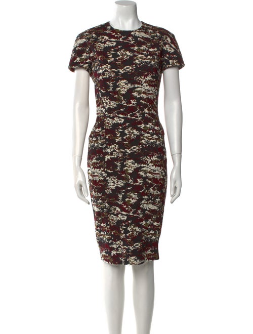 Victoria Beckham Floral Print Midi Length Dress