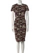 Victoria Beckham Floral Print Midi Length Dress