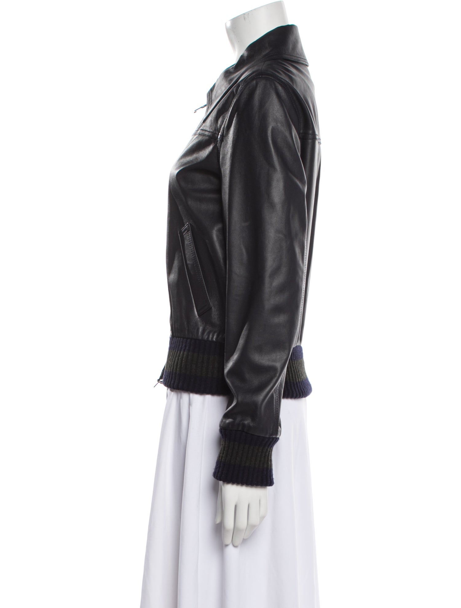 Victoria Beckham Leather Bomber Jacket