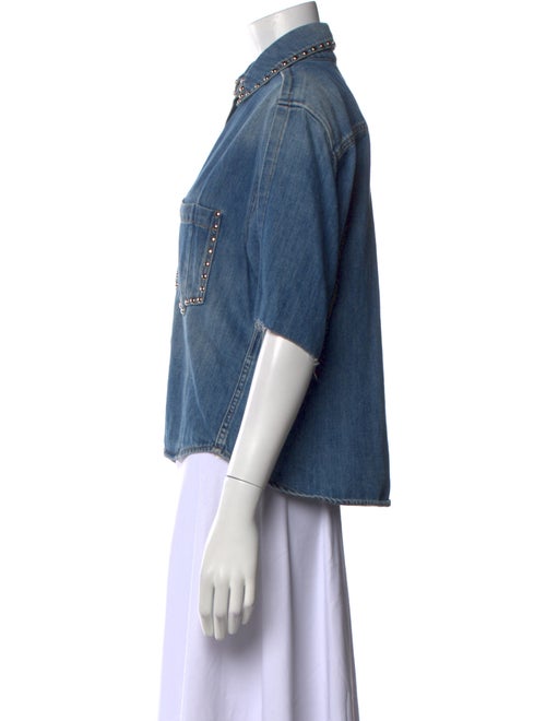 Victoria Beckham Three-Quarter Sleeve Button-Up Top