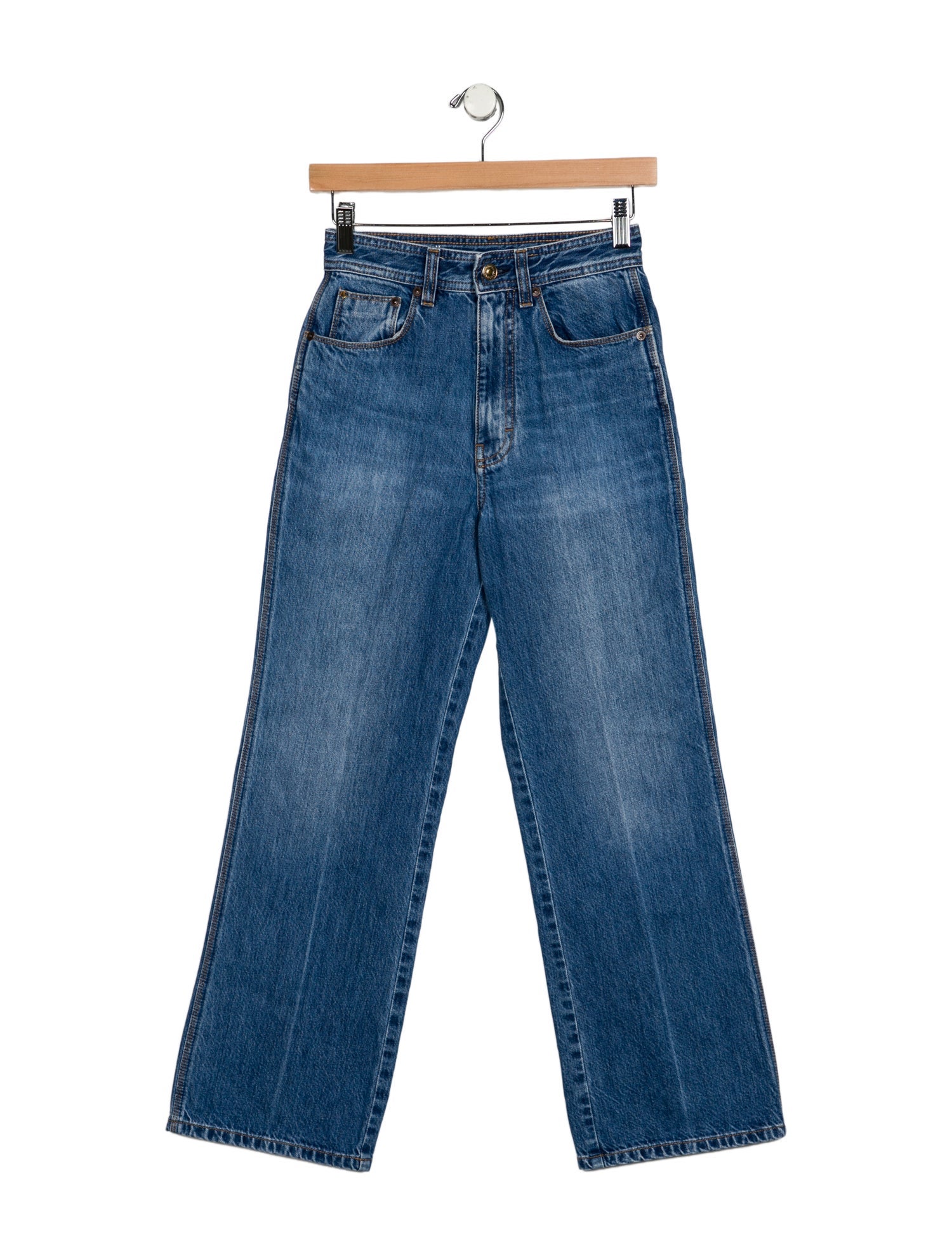 Victoria Beckham Mid-Rise Straight Leg Jeans