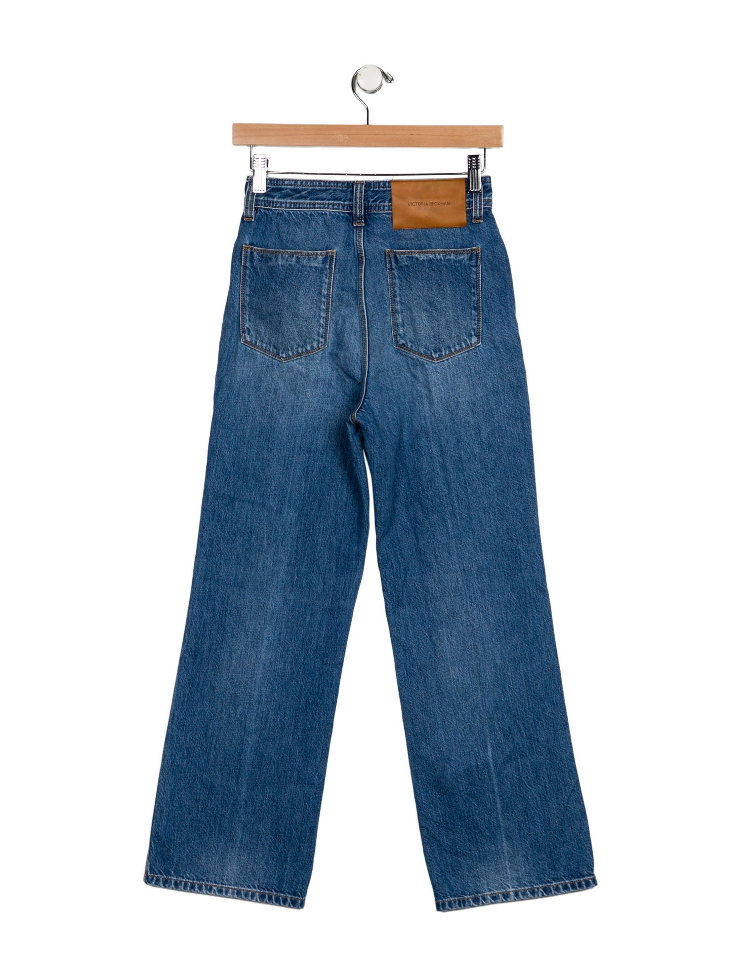 Victoria Beckham Mid-Rise Straight Leg Jeans