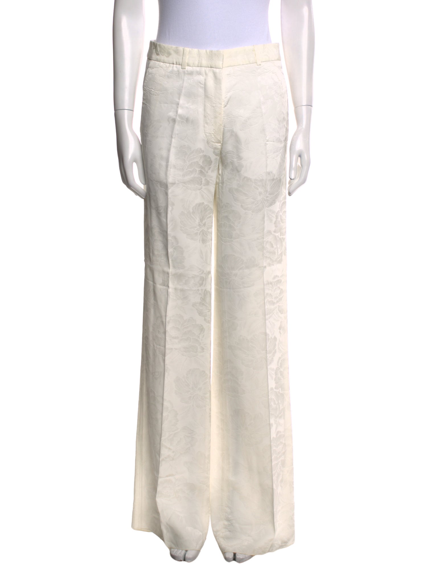 Victoria Beckham Floral Print Wide Leg Pants