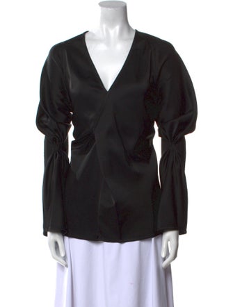 Victoria Beckham V-Neck Long Sleeve Top