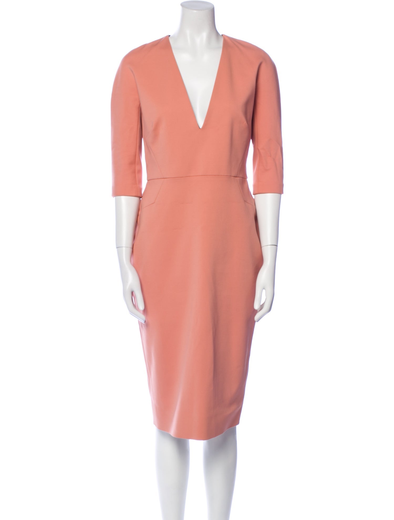 Victoria Beckham V-Neck Midi Length Dress