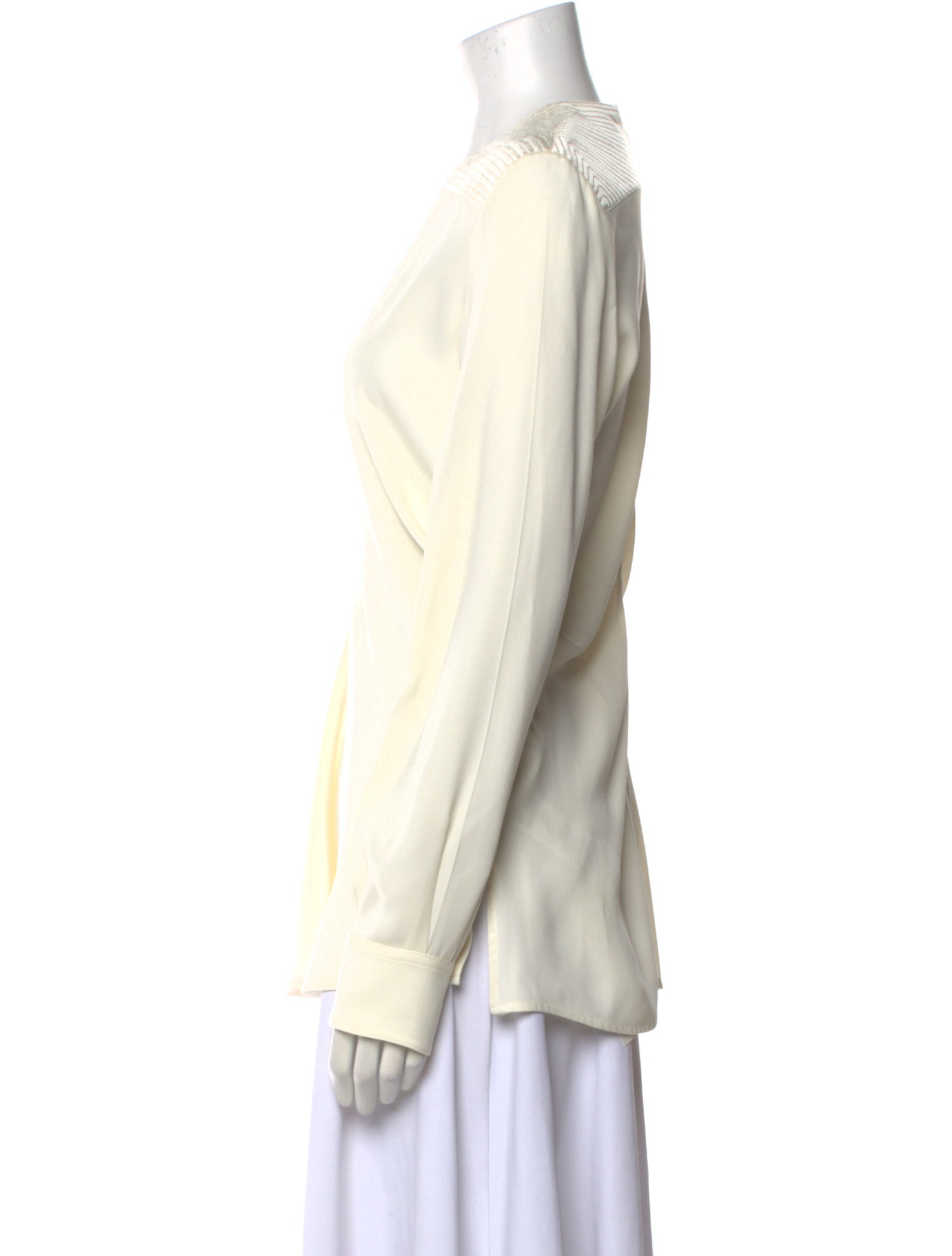 Victoria Beckham Crew Neck Long Sleeve Blouse