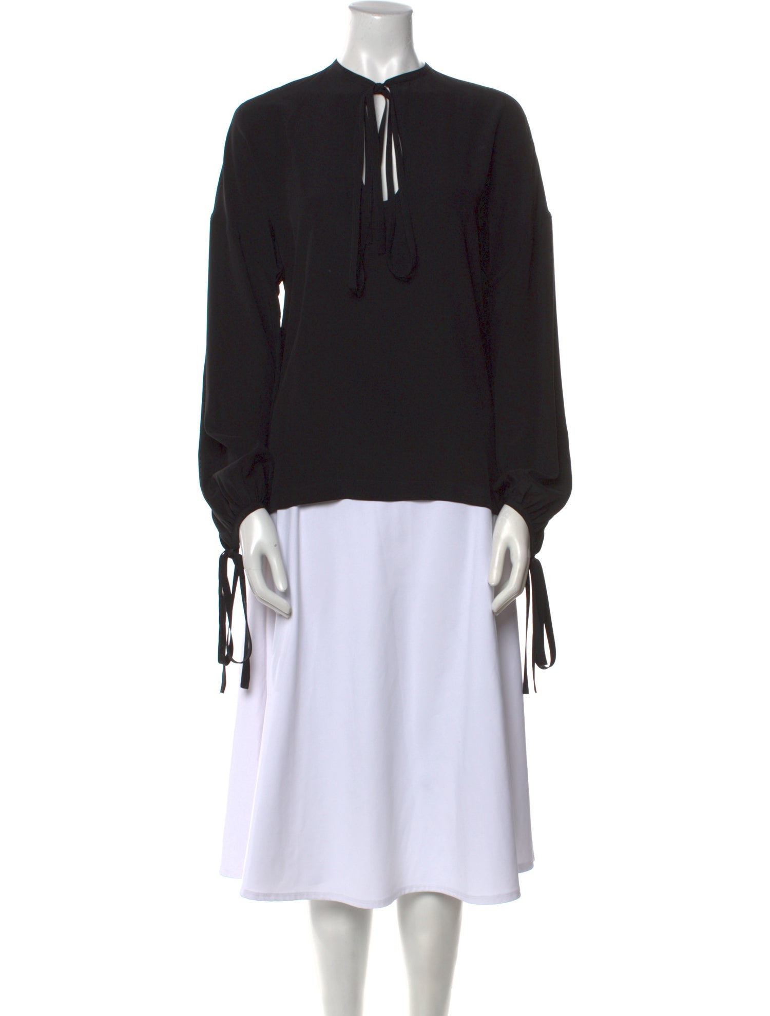 Victoria Beckham Silk Tie Neck Blouse