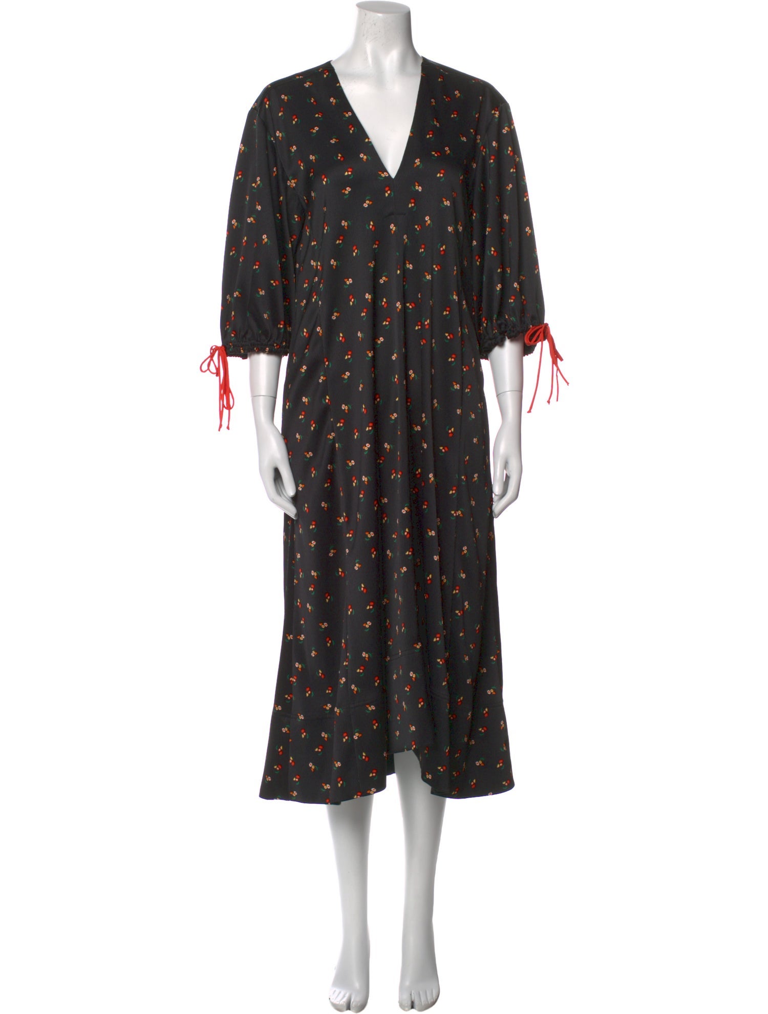 Victoria Beckham Floral Print Midi Length Dress