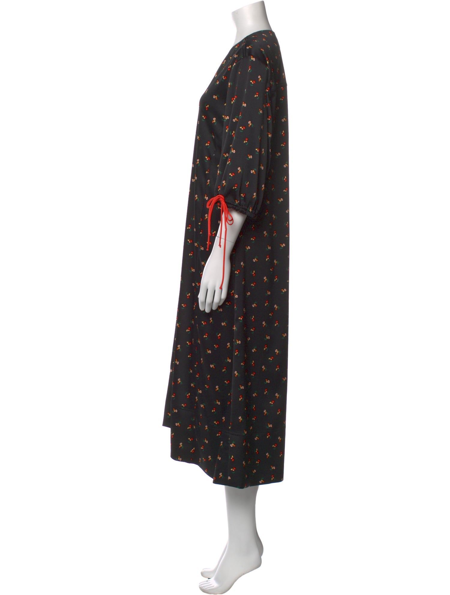 Victoria Beckham Floral Print Midi Length Dress