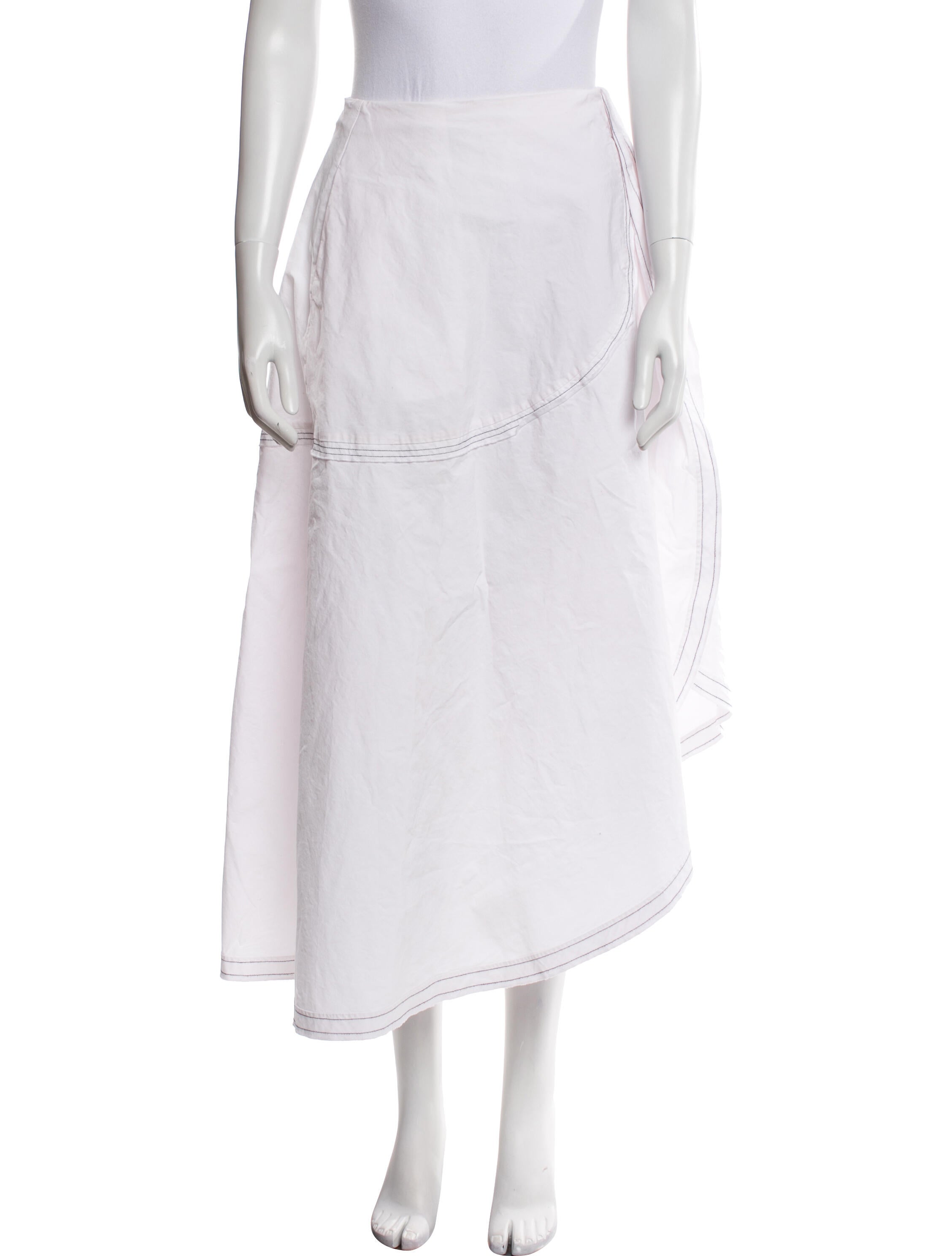 Victoria Beckham Embroidered Accent Midi Length Skirt