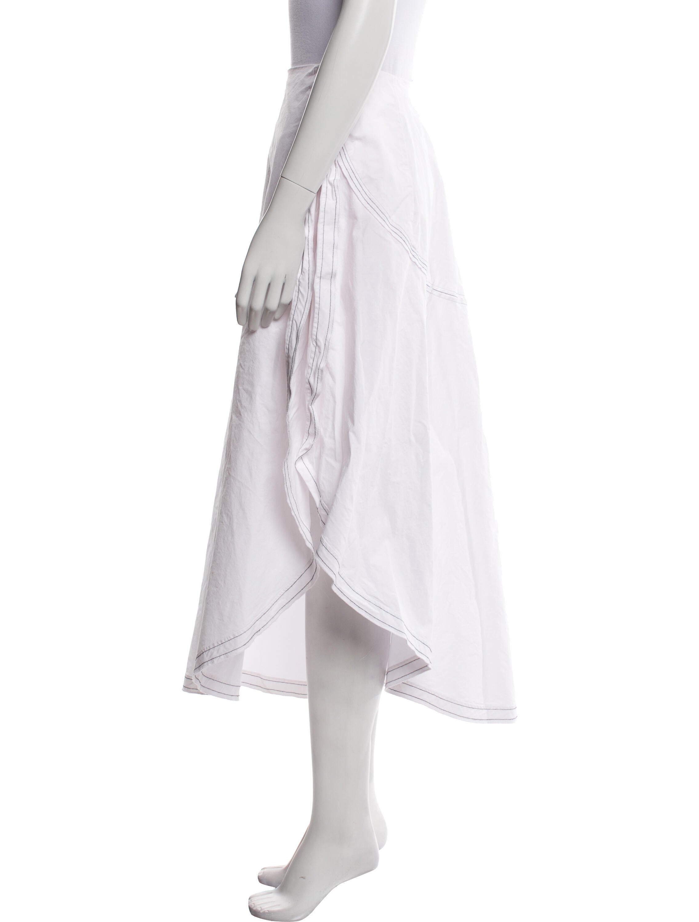 Victoria Beckham Embroidered Accent Midi Length Skirt