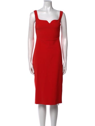 Victoria Beckham Square Neckline Midi Length Dress