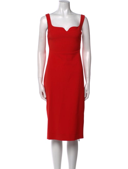 Victoria Beckham Square Neckline Midi Length Dress
