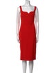 Victoria Beckham Square Neckline Midi Length Dress