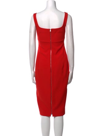 Victoria Beckham Square Neckline Midi Length Dress