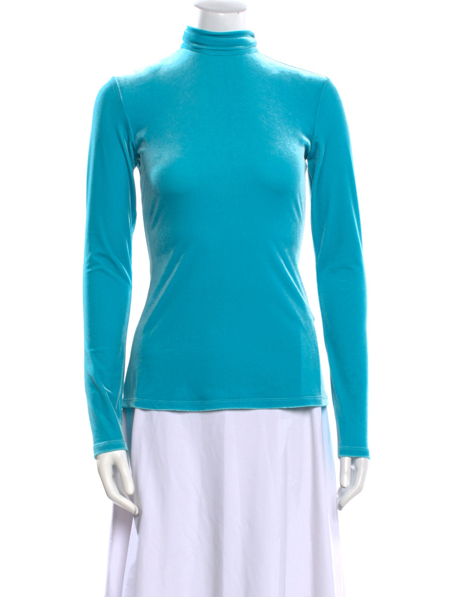 Victoria Beckham Mock Neck Long Sleeve Top