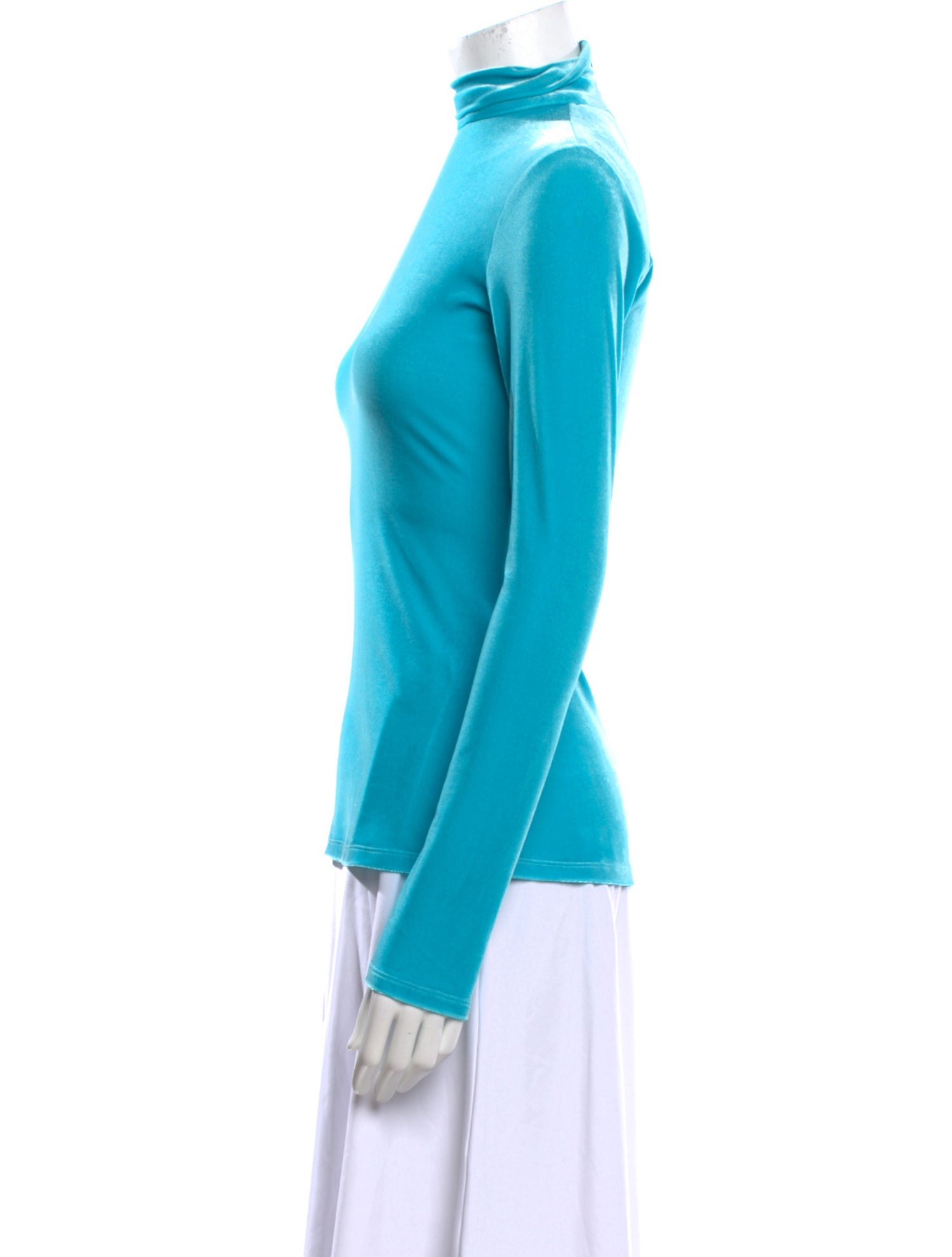 Victoria Beckham Mock Neck Long Sleeve Top