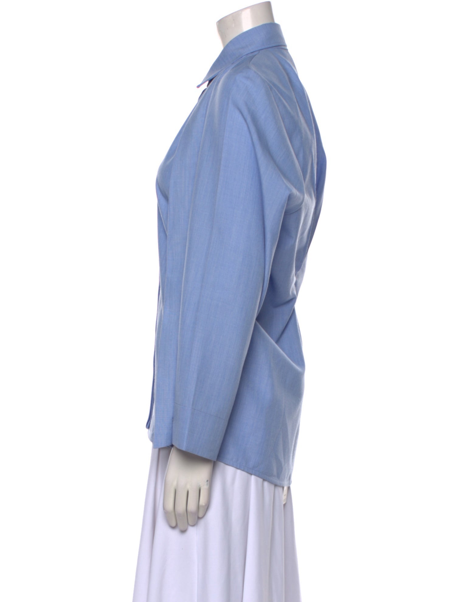 Victoria Beckham Virgin Wool Long Sleeve Blouse