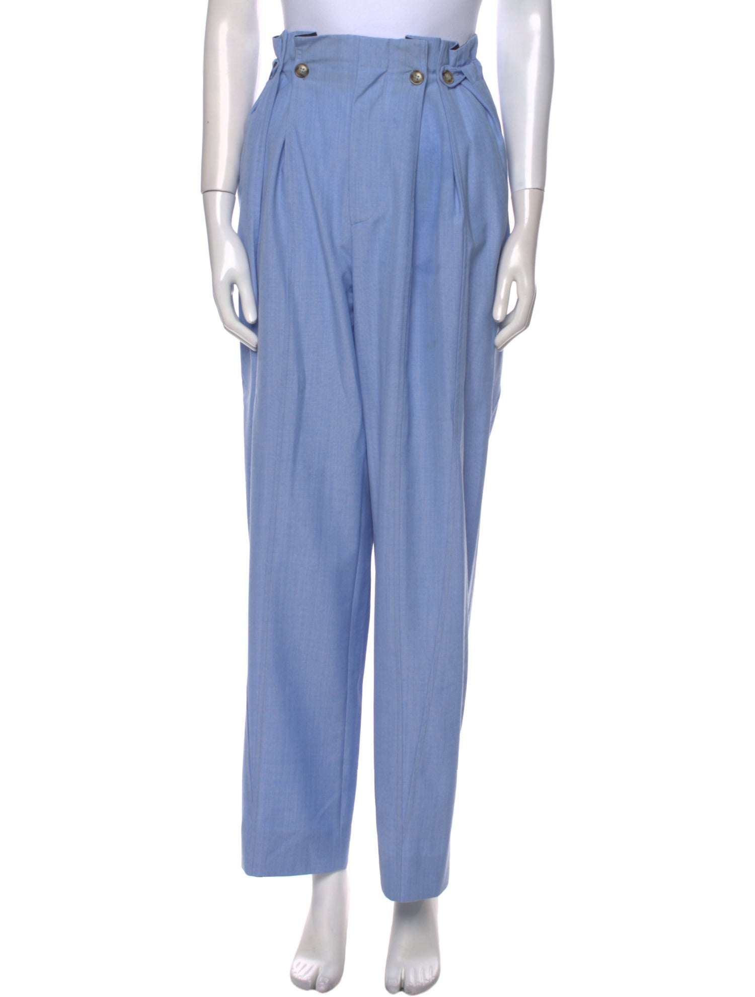 Victoria Beckham Virgin Wool Straight Leg Pants