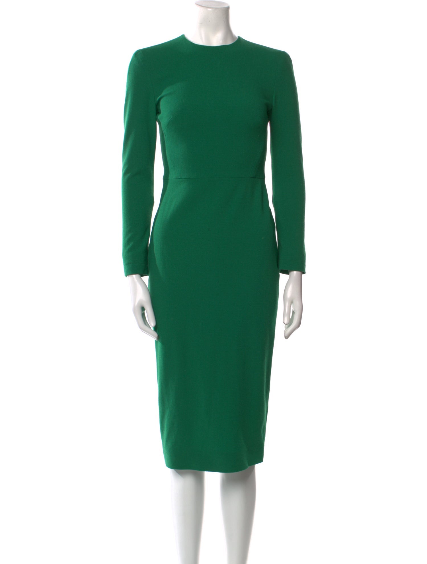 Victoria Beckham Virgin Wool Midi Length Dress