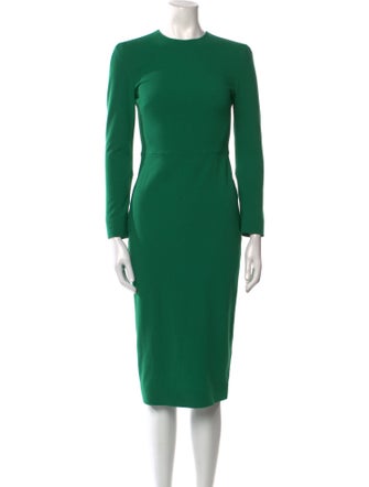 Victoria Beckham Virgin Wool Midi Length Dress