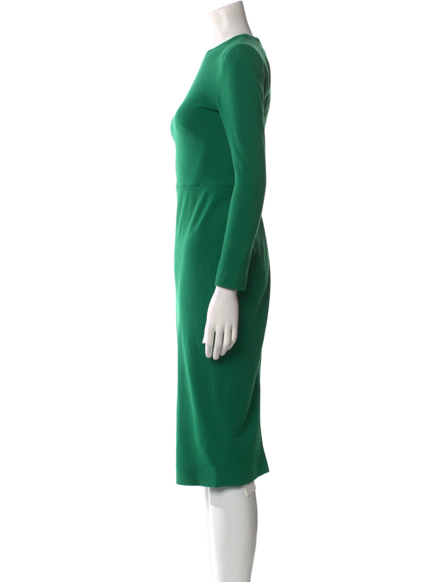 Victoria Beckham Virgin Wool Midi Length Dress