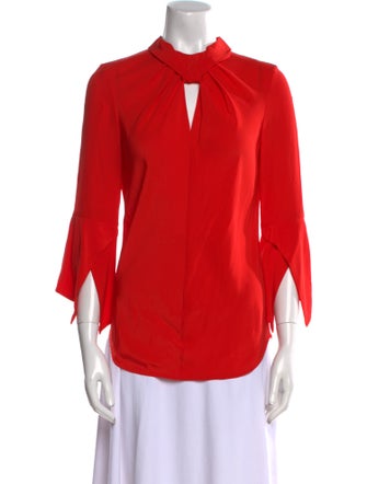 Victoria Beckham V-Neck Three-Quarter Sleeve Blouse