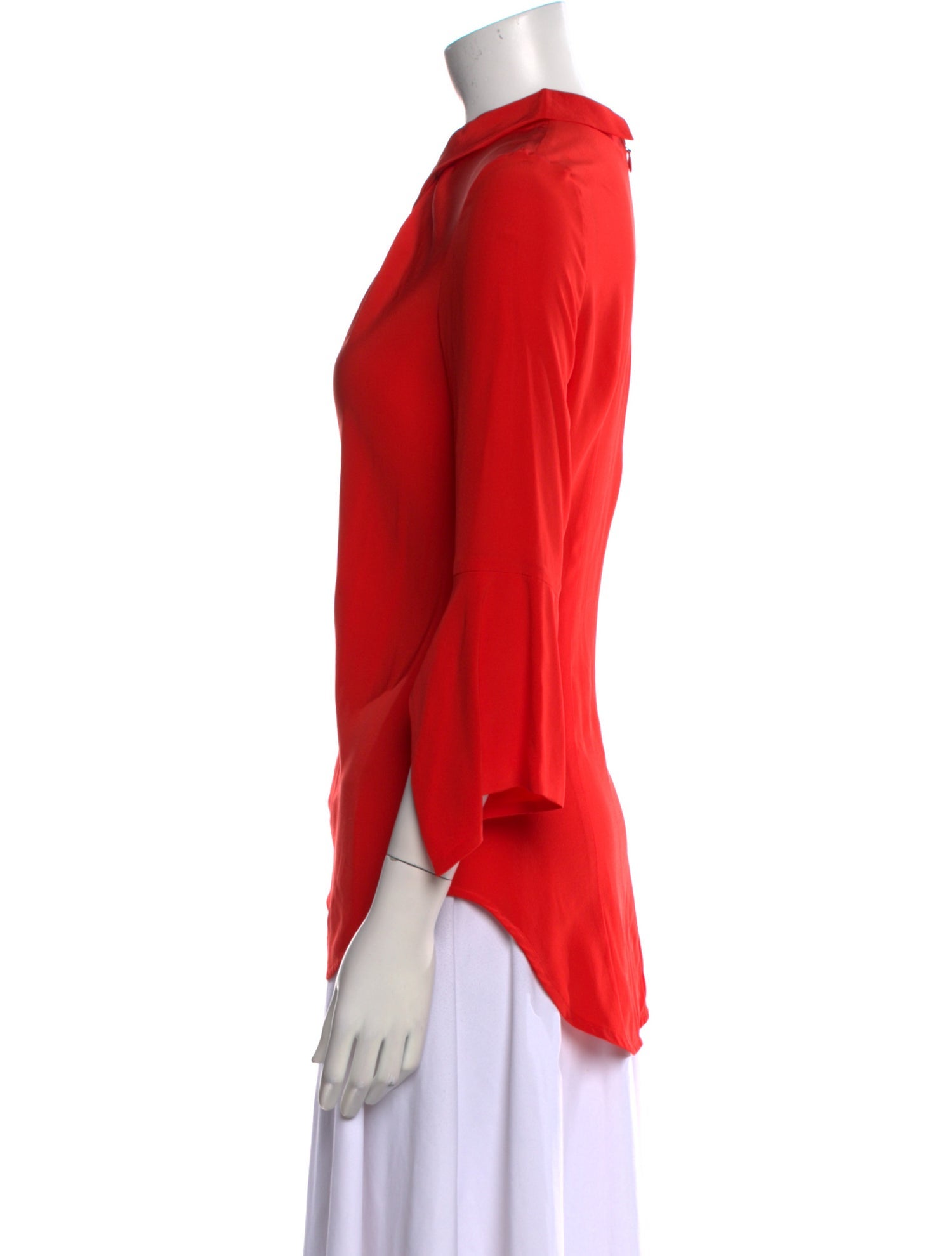 Victoria Beckham V-Neck Three-Quarter Sleeve Blouse