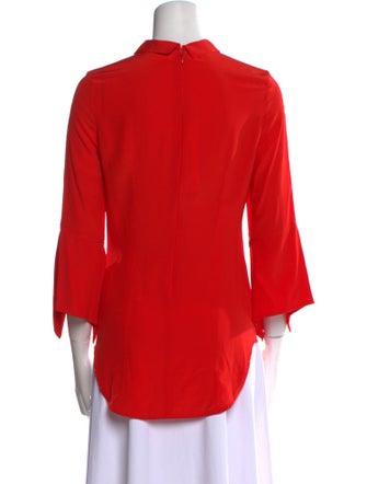 Victoria Beckham V-Neck Three-Quarter Sleeve Blouse