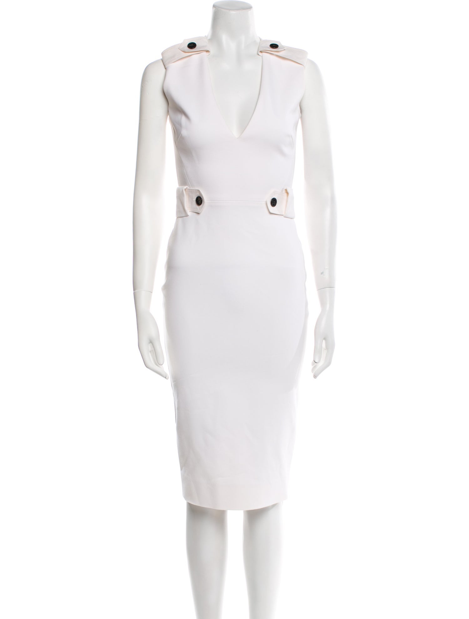 Victoria Beckham V-Neck Midi Length Dress