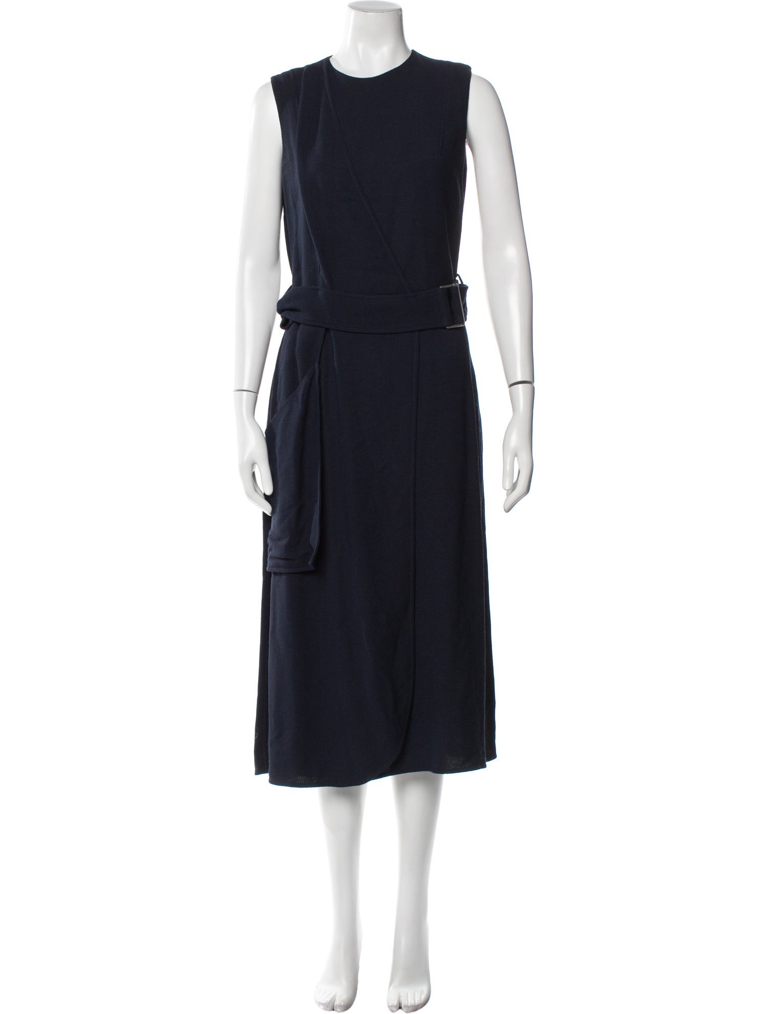 Victoria Beckham Crew Neck Midi Length Dress