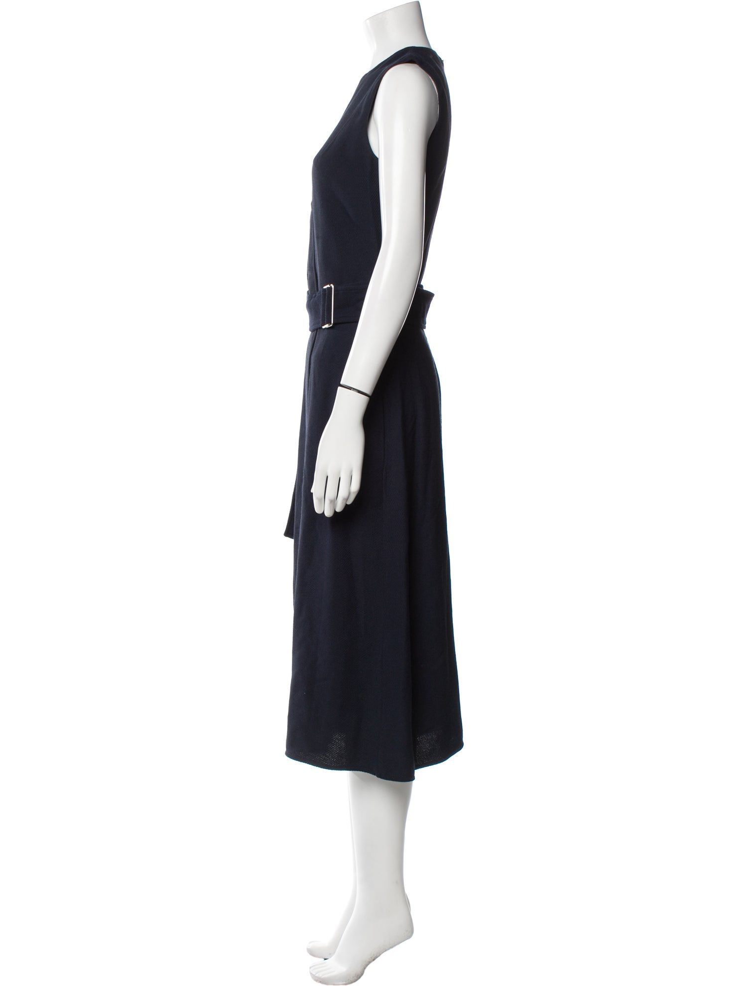 Victoria Beckham Crew Neck Midi Length Dress