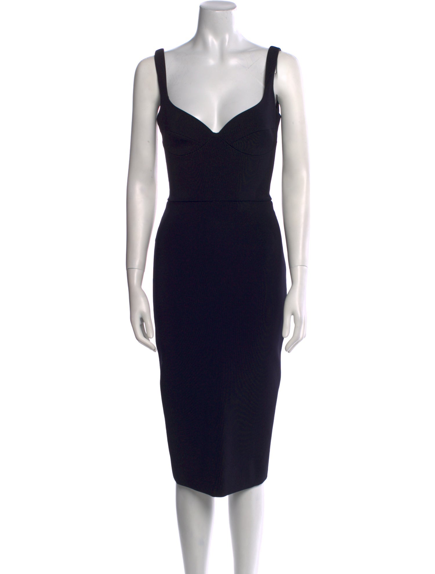 Victoria Beckham Square Neckline Midi Length Dress