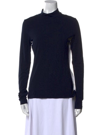 Victoria Beckham Mock Neck Long Sleeve Top