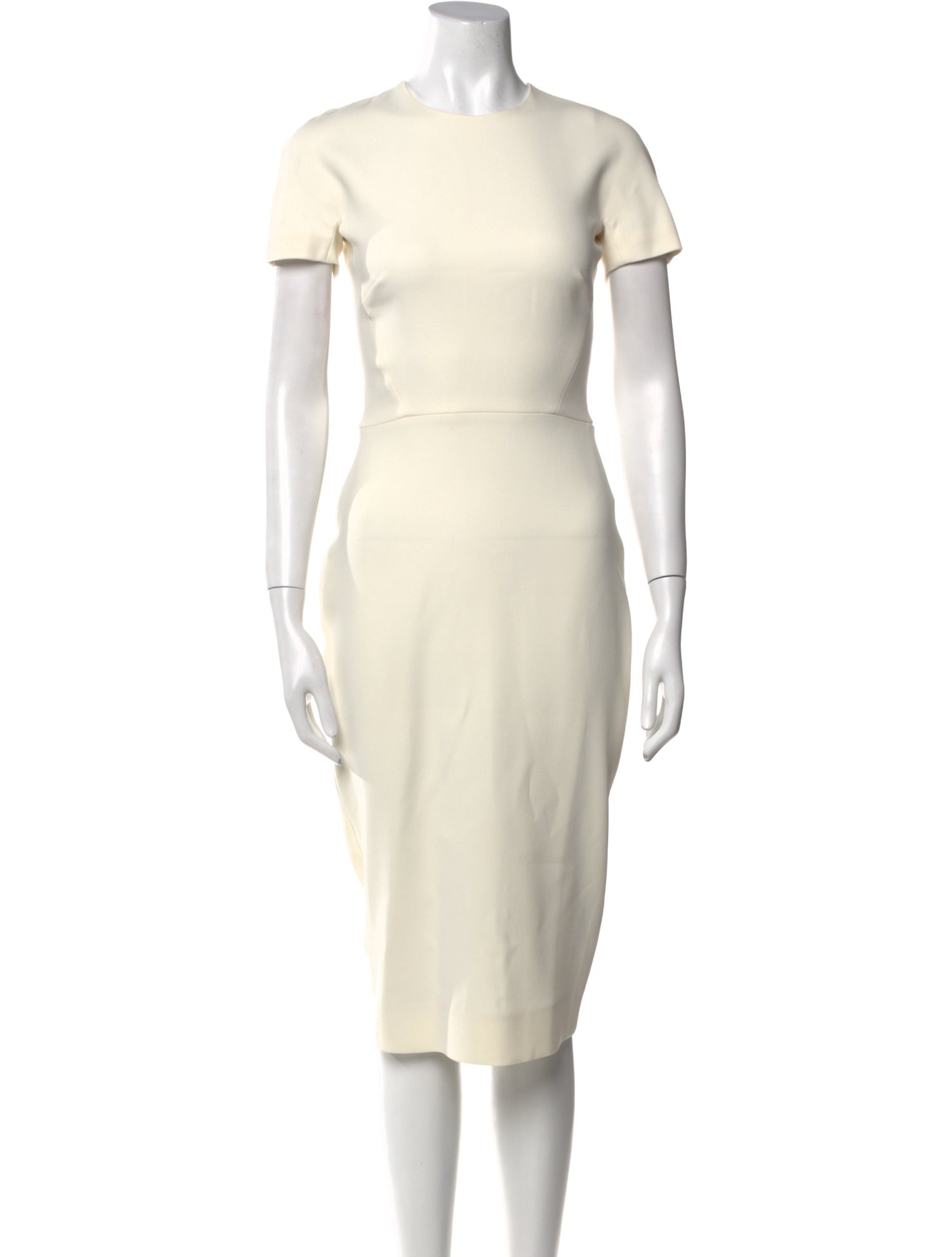 Victoria Beckham Crew Neck Midi Length Dress