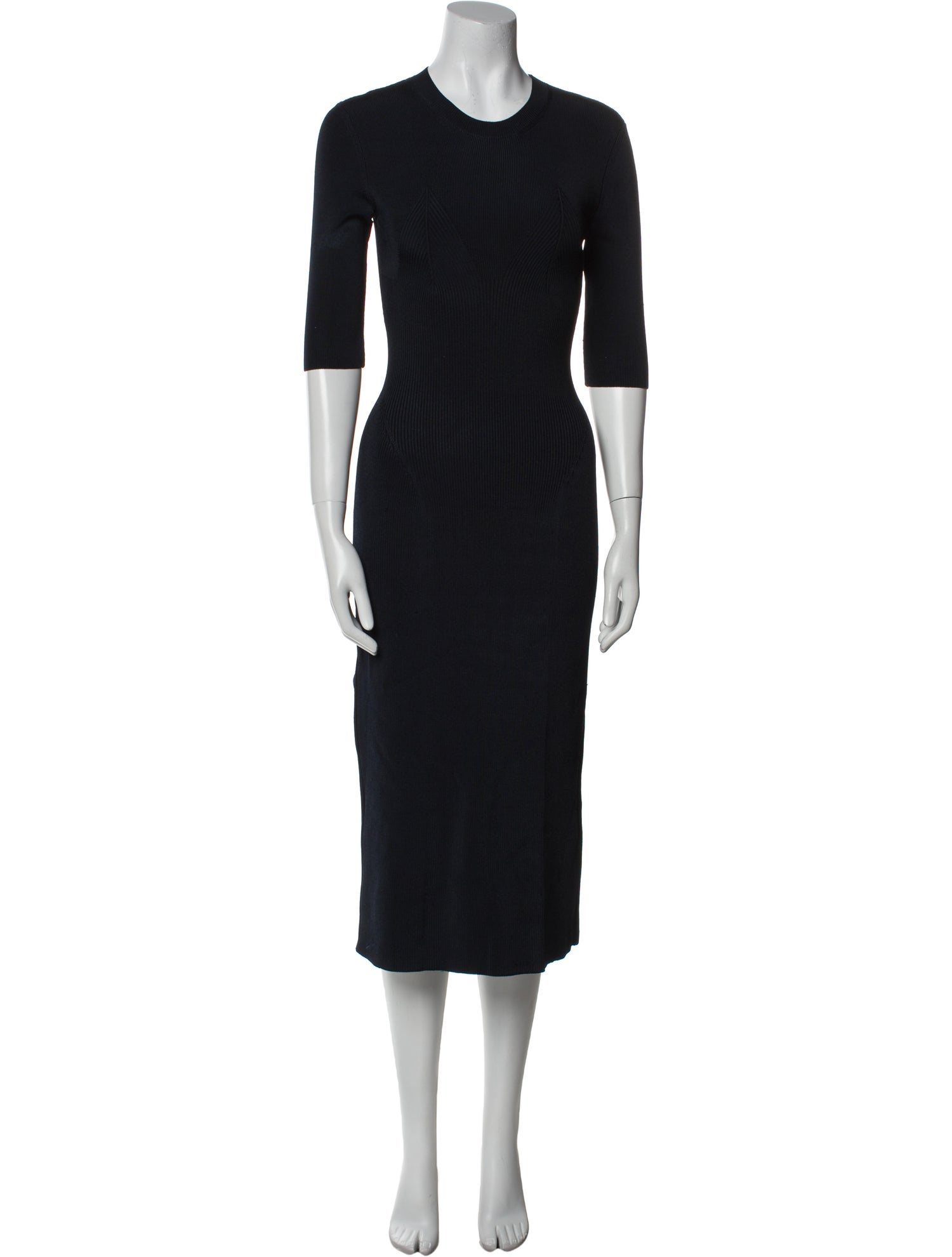 Victoria Beckham Crew Neck Midi Length Dress