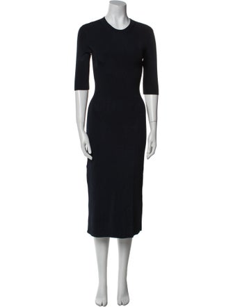 Victoria Beckham Crew Neck Midi Length Dress
