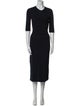 Victoria Beckham Crew Neck Midi Length Dress