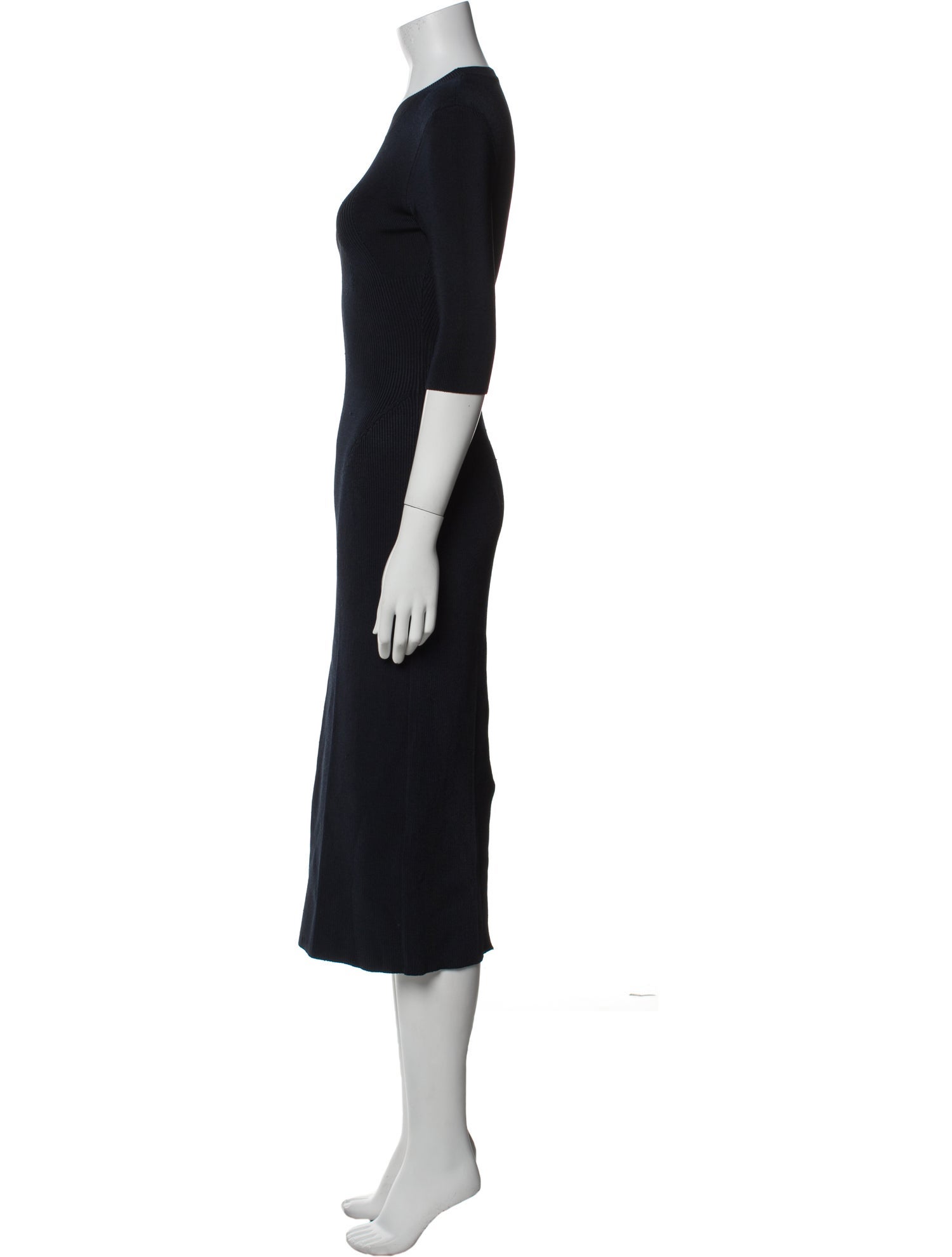 Victoria Beckham Crew Neck Midi Length Dress