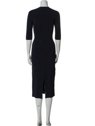 Victoria Beckham Crew Neck Midi Length Dress