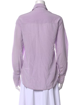 Victoria Beckham Silk Long Sleeve Button-Up Top