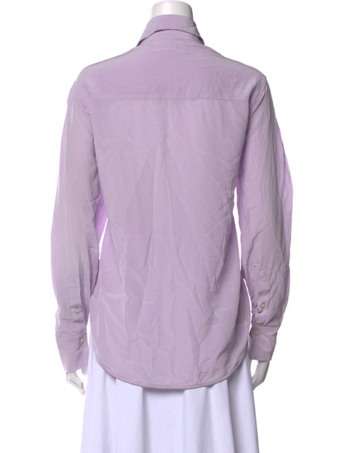 Victoria Beckham Silk Long Sleeve Button-Up Top
