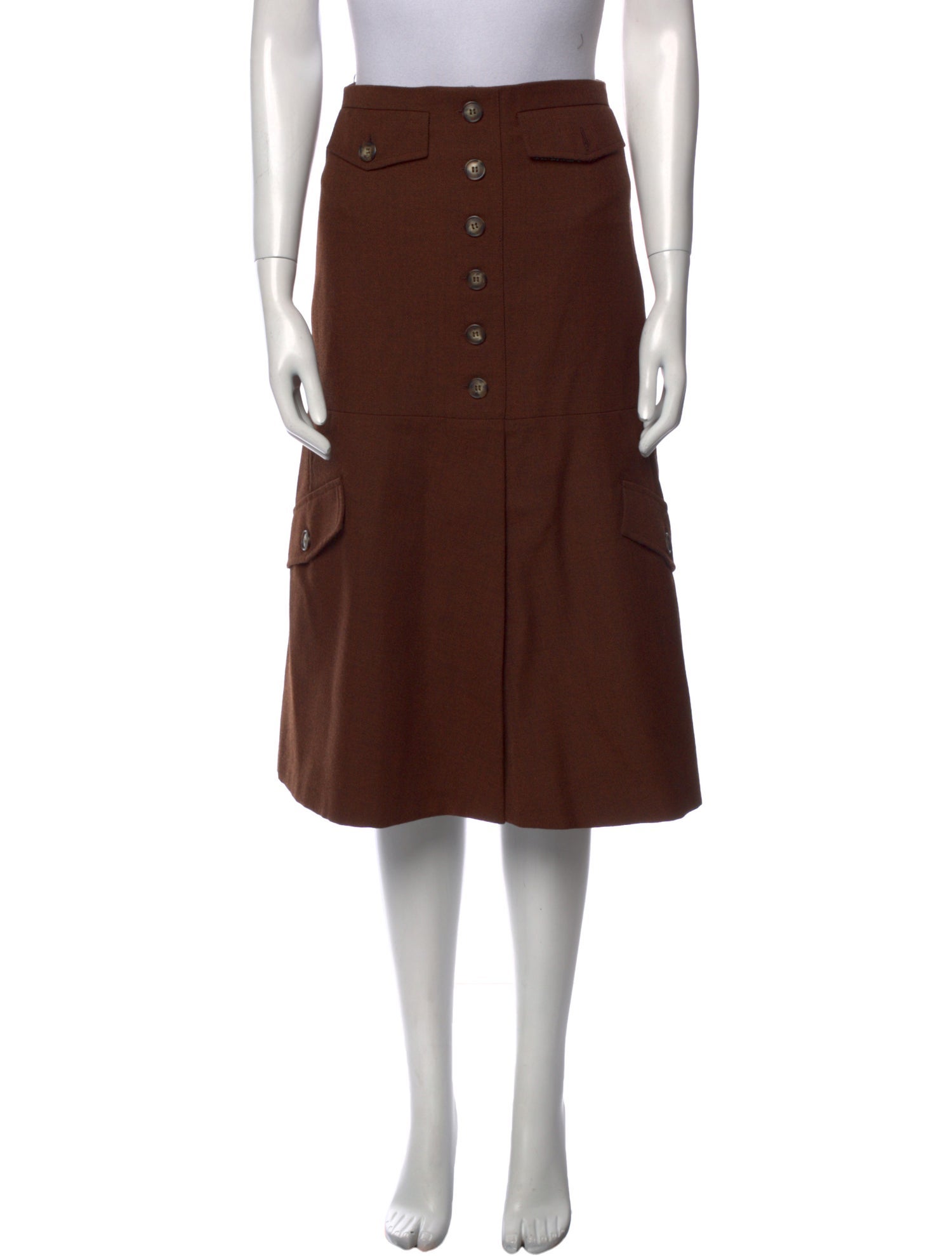 Victoria Beckham Virgin Wool Knee-Length Skirt