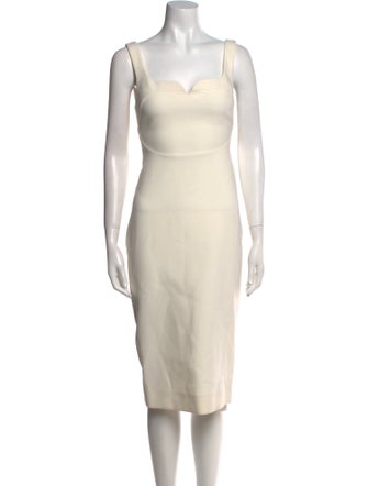 Victoria Beckham Square Neckline Midi Length Dress