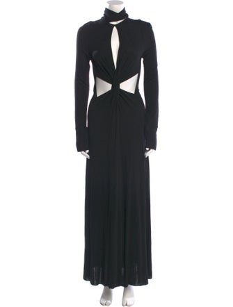 Victoria Beckham Mock Neck Long Dress