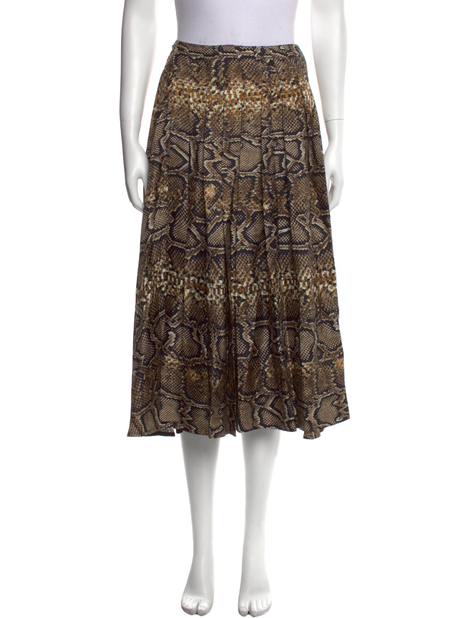 Victoria Beckham Silk Midi Length Skirt