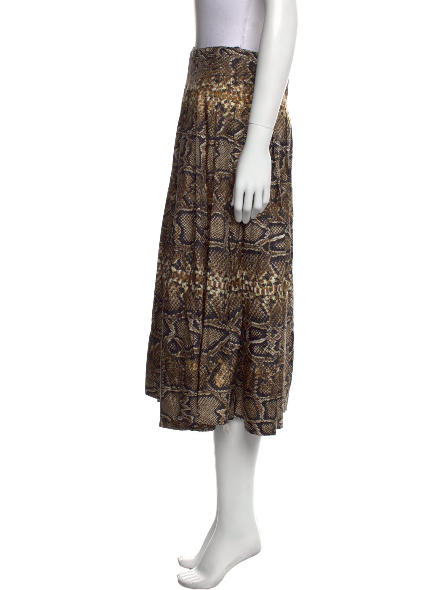 Victoria Beckham Silk Midi Length Skirt